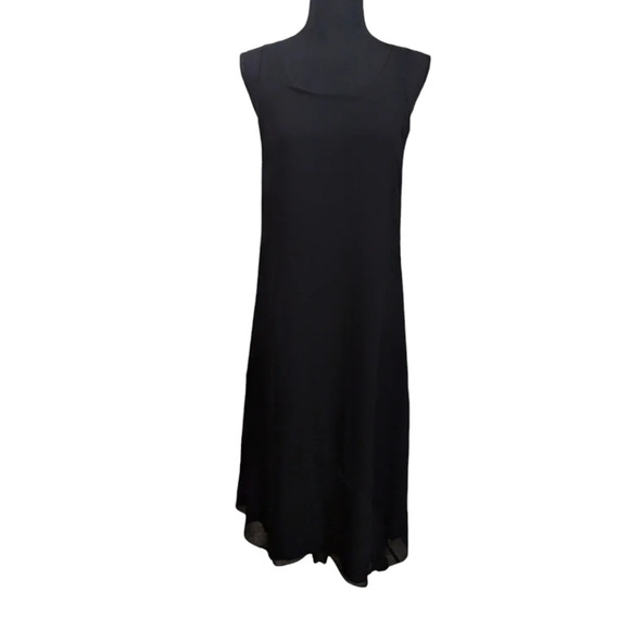 Eileen Fisher 100% Silk Asymmetrical Hem Minimalist Midi Dress in Petite PP - Picture 5 of 16
